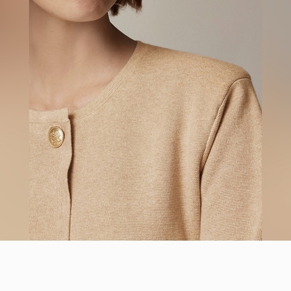 NWT J. Crew Long Giselle Sweater/Blazer, Gold Buttons, Sz M - Picture 2 of 10